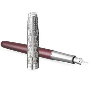 Ручка перьевая Parker Sonnet Premium F537, Metal Red CT (Перо F)